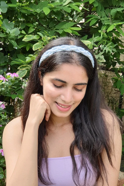House of Macrame Dainty headband - Pastel blue