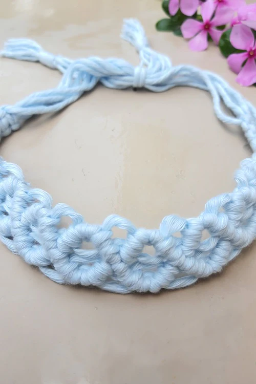 House of Macrame Dainty headband - Pastel blue - Image 2