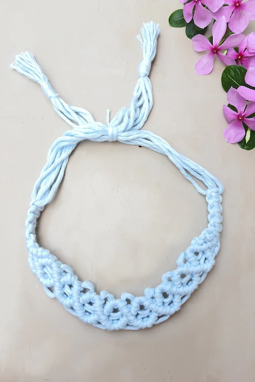 House of Macrame Dainty headband - Pastel blue - Image 3