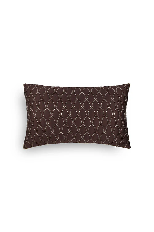 Onset Homes Darwaja Quilted Cushion Cover-Chocolate - Image 4