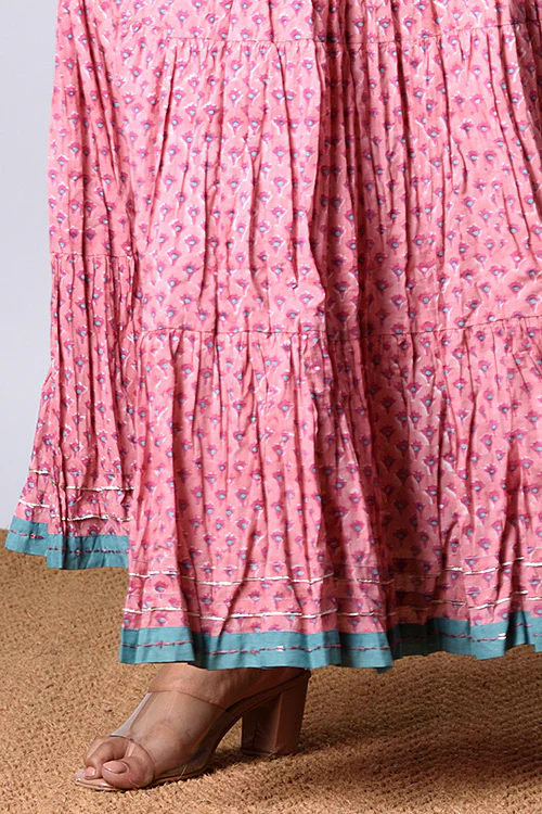 Dharan "Dazzle Skirt" Pink Block Printed Skirt - Image 4