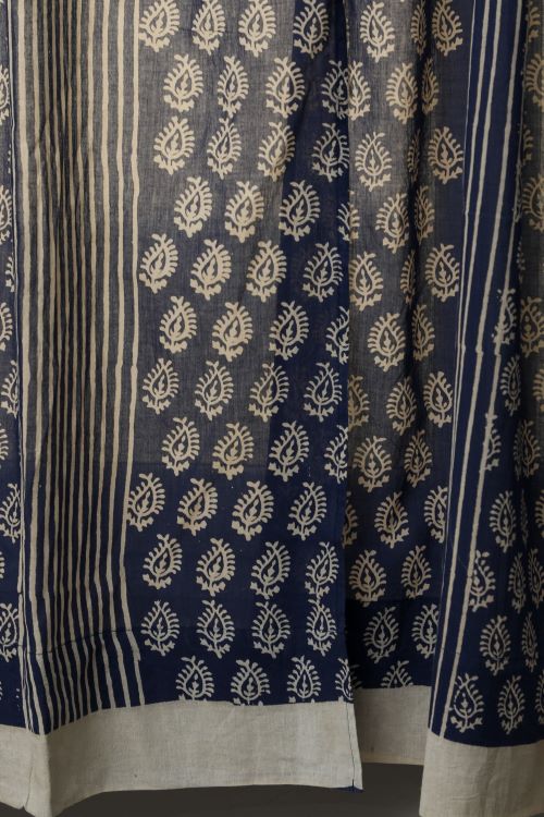 Sooti Syahi Delphinium Hand Block Printed Window Curtain - Image 5
