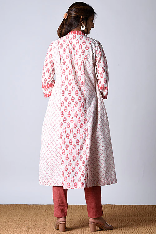 Dharan "Aman kurta" White Block Printed Kurta - Image 5
