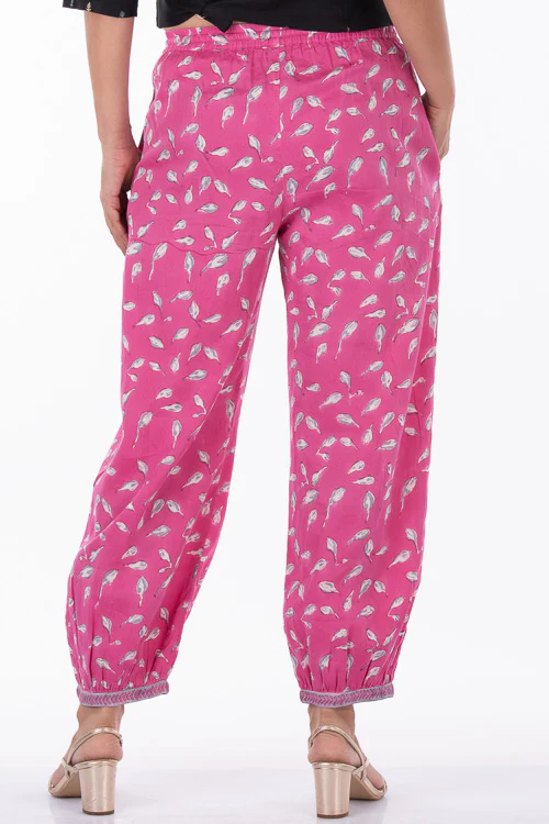 Dharan "Bloosom Dogri Pants" Pink Block Printed Pants - Image 5