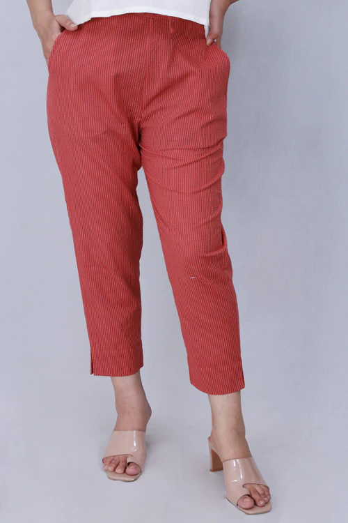 Dharan 'Coral Narrow Pant' Coral Woven Pants - Image 2