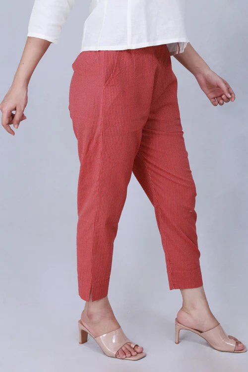 Dharan 'Coral Narrow Pant' Coral Woven Pants - Image 3