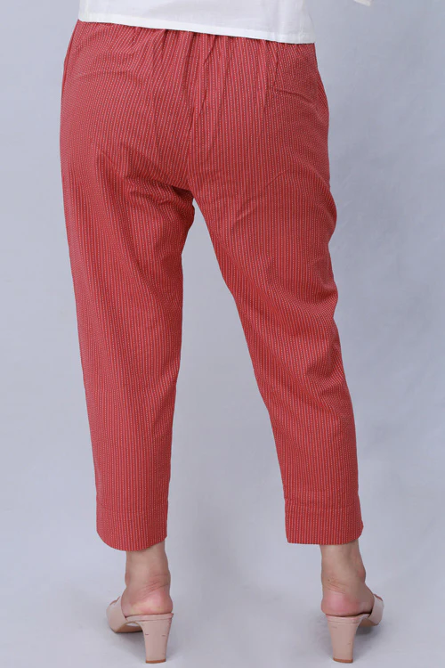 Dharan 'Coral Narrow Pant' Coral Woven Pants - Image 4