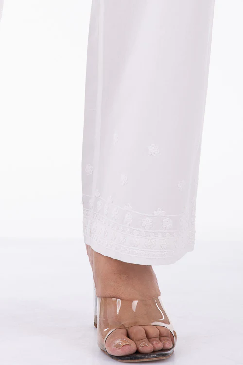 Dharan "Dori Pants" White Embroidered Straight Pants - Image 3