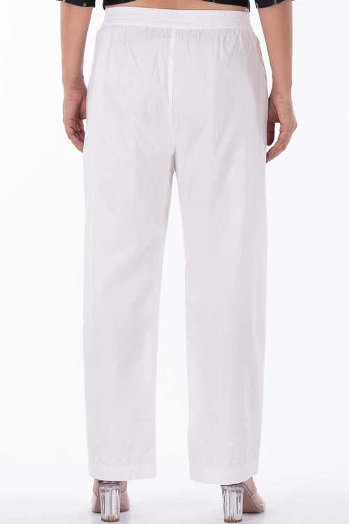 Dharan "Dori Pants" White Embroidered Straight Pants - Image 5