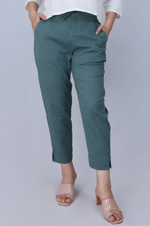 Dharan 'Green Narrow Pant' Green Woven Pants - Image 3