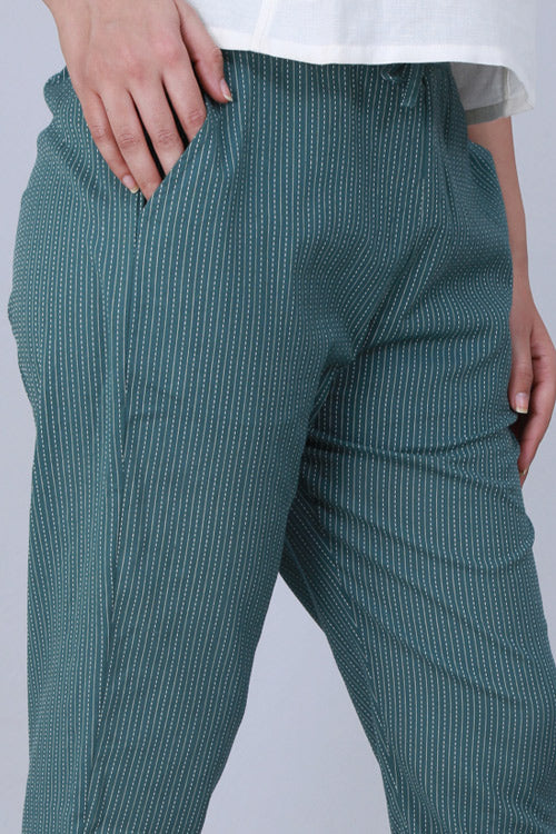 Dharan 'Green Narrow Pant' Green Woven Pants - Image 4