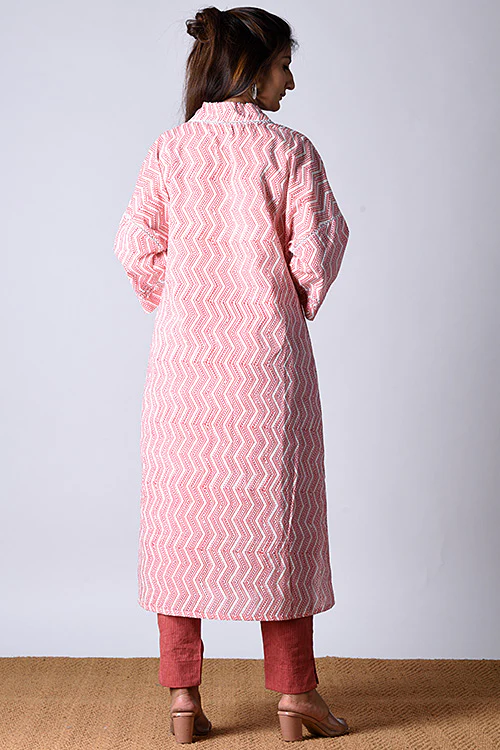 Dharan "Kaafsa Kurta" Coral Block Printed Kurta/Tunic - Image 4