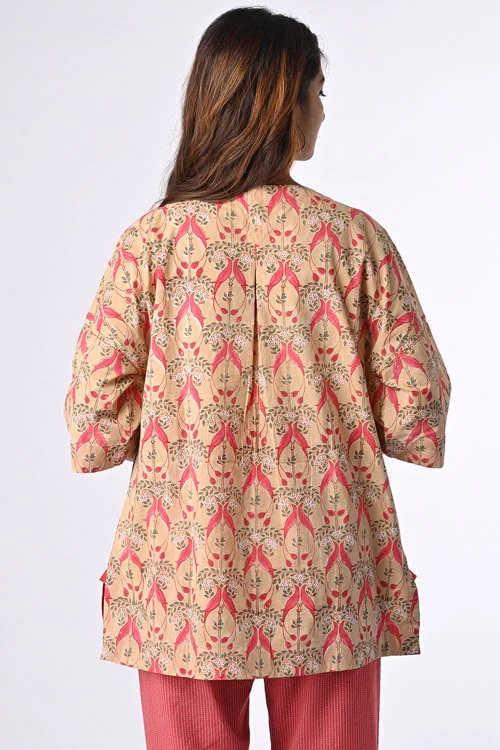 Dharan "Kuhu Top" Fawn Block Printed Top - Image 6