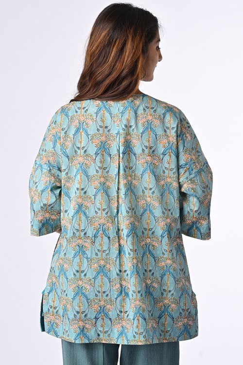 Dharan "Kuhu Top" Jade Block Printed Top - Image 3