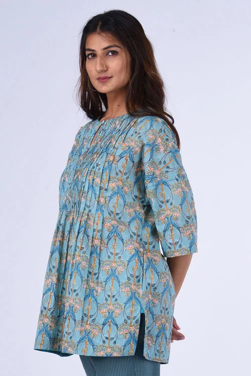 Dharan "Kuhu Top" Jade Block Printed Top - Image 5