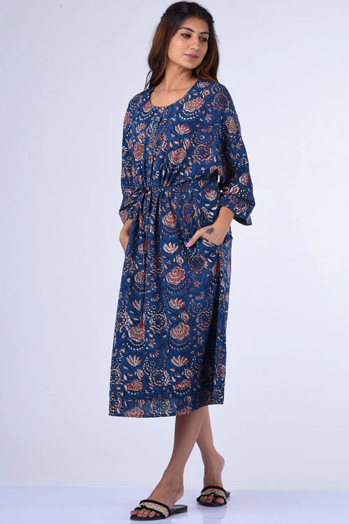 Dharan "Miko Kaaftan" Indigo Block Printed Kaaftan - Image 6