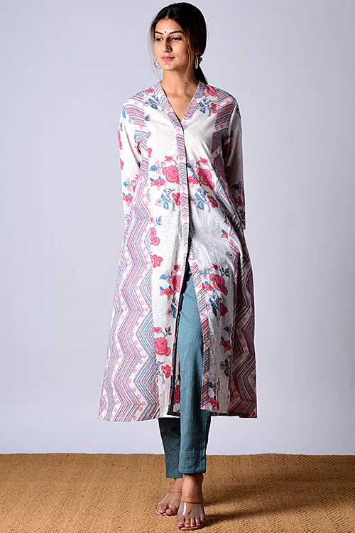 Dharan "Suhaani Kurta" White Block Printed Kurta - Image 3