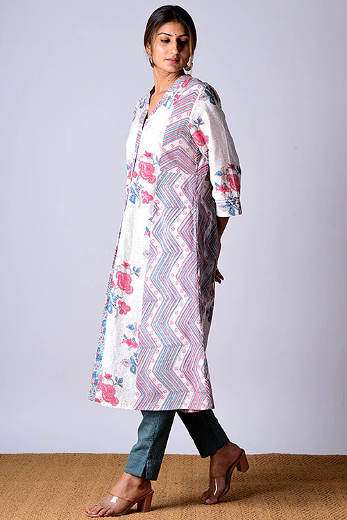 Dharan "Suhaani Kurta" White Block Printed Kurta - Image 4