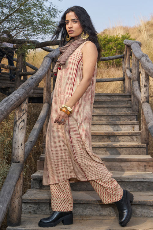 DharanHand Block Print "Red Glam Co-Ord Set" - Image 3