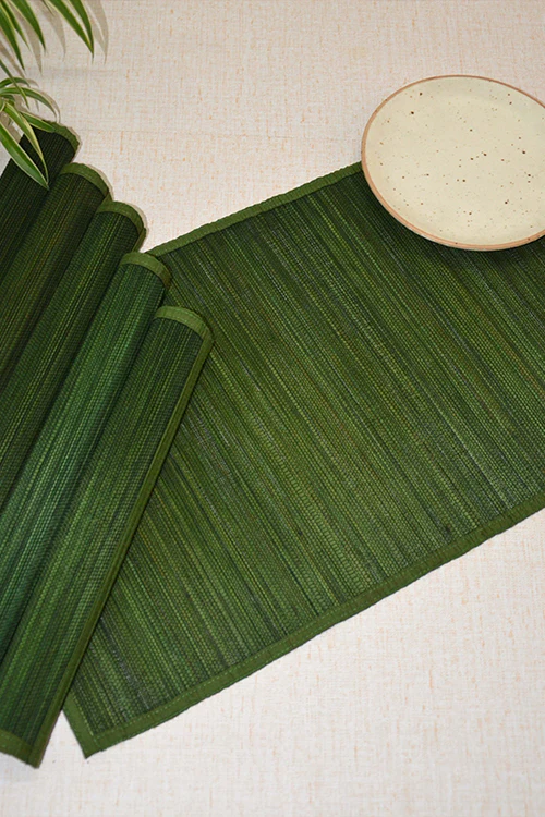 Dharini Bamboo Placemats Plain Seaweed (Set Of 6) - Image 2