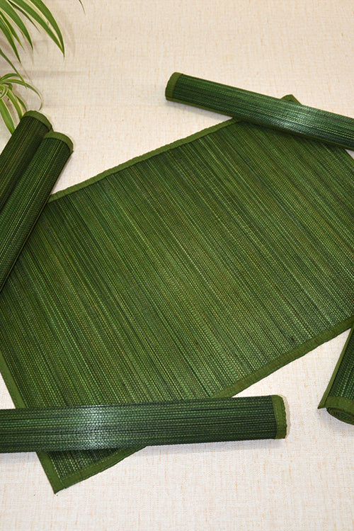 Dharini Bamboo Placemats Plain Seaweed (Set Of 6) - Image 3