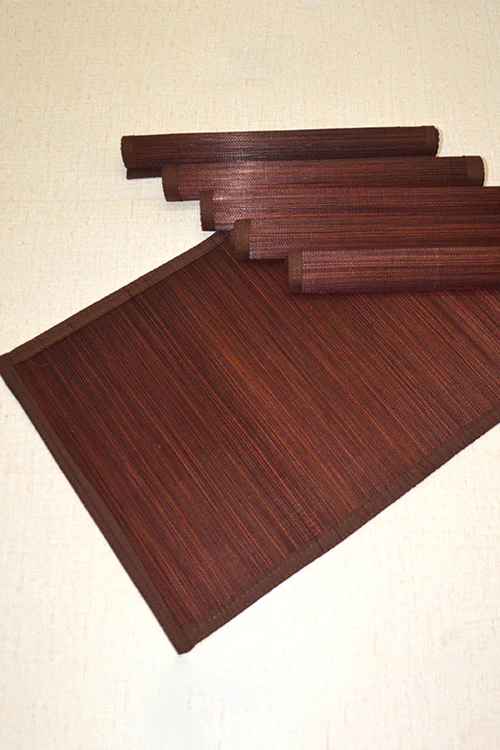 Dharini Bamboo Plain Placemats  (Set Of 6) - Brown - Image 7