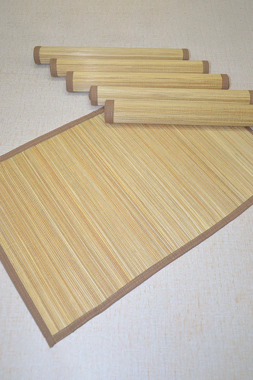 Dharini Bamboo Plain Placemats (Set Of 6) - Natural