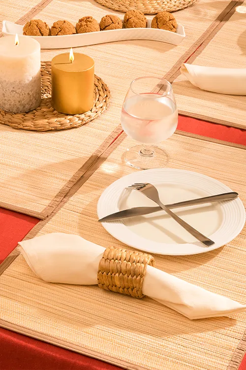 Dharini Bamboo Plain Placemats (Set Of 6) - Natural - Image 2