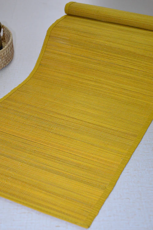 Dharini Bamboo Plain Runner Medium - Yellow - Image 2