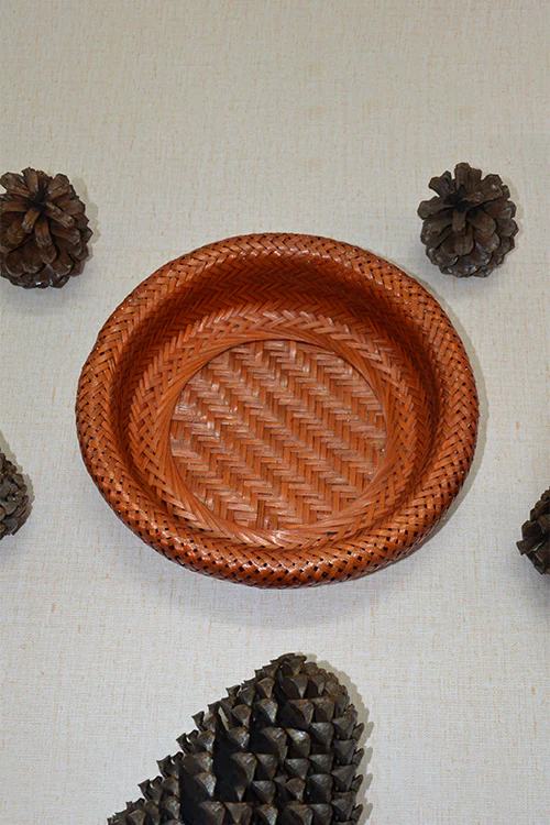 Dharini Bamboo Round Bread & Utility Basket Brown - Image 2