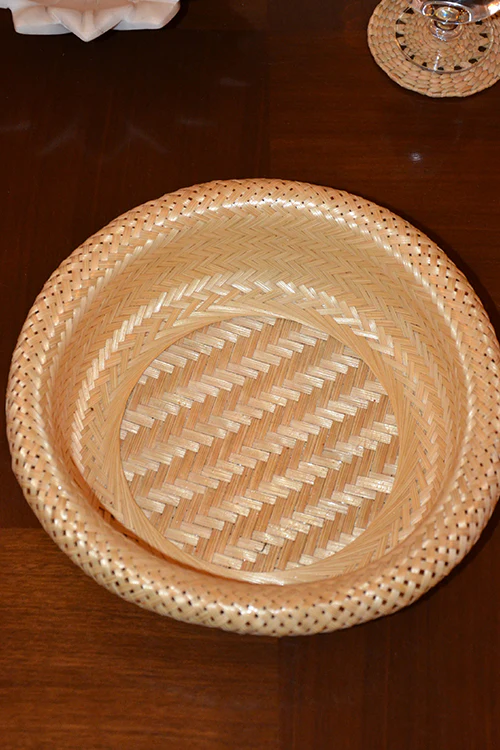 Dharini Bamboo Round Bread & Utility Basket Natural - Image 2