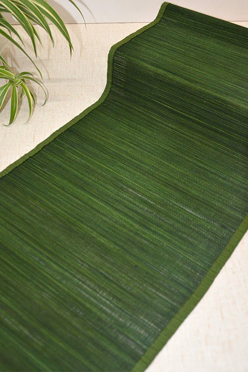 Dharini Bamboo Table Runner Plain Medium Seaweed - Image 2