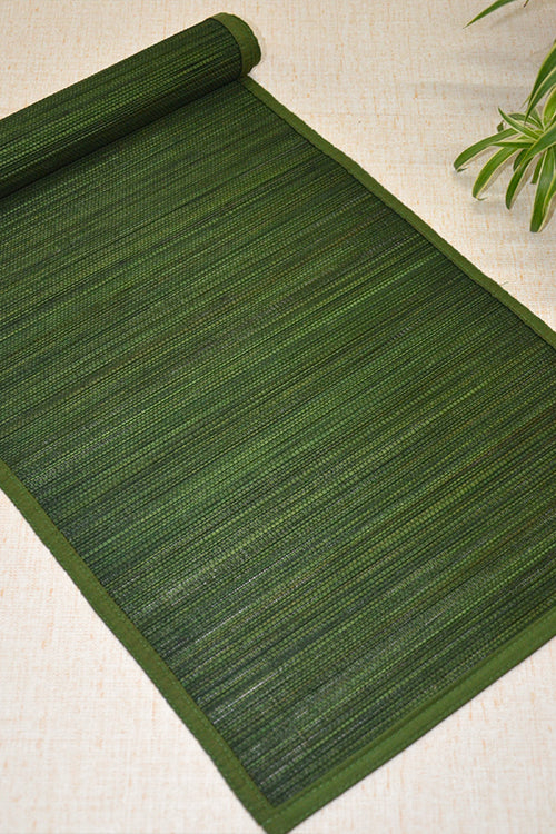 Dharini Bamboo Table Runner Plain Medium Seaweed - Image 3