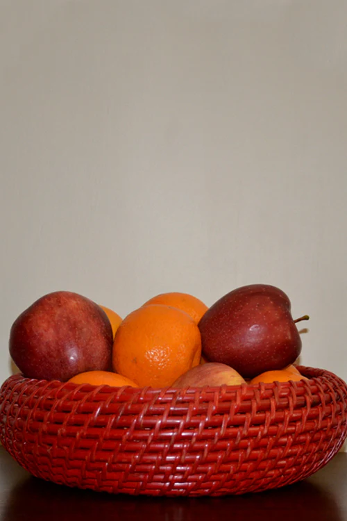 Dharini Cane Fruit & Utility Basket (Red) - Image 3