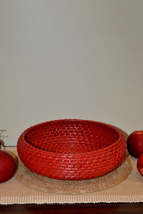 Dharini Cane Fruit & Utility Basket (Red) - Image 4