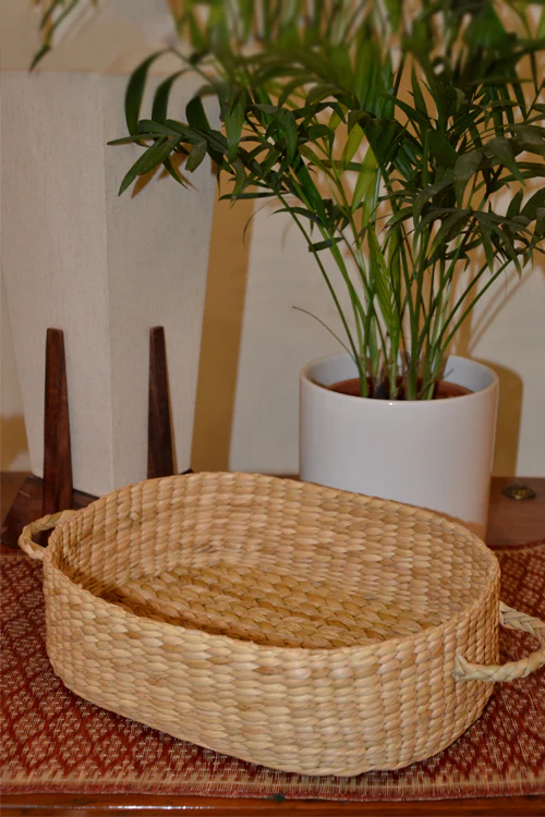 Dharini Kauna Oval Basket (Natural) - Image 2