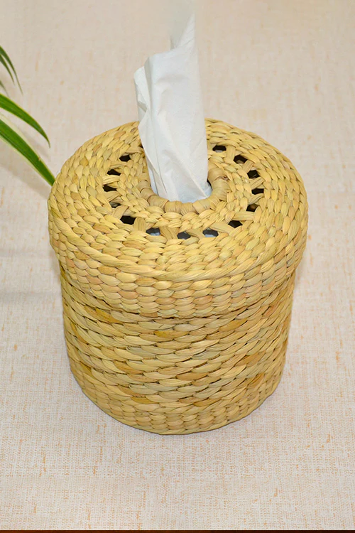 Dharini Kauna Round Tissue Box Natural - Image 2