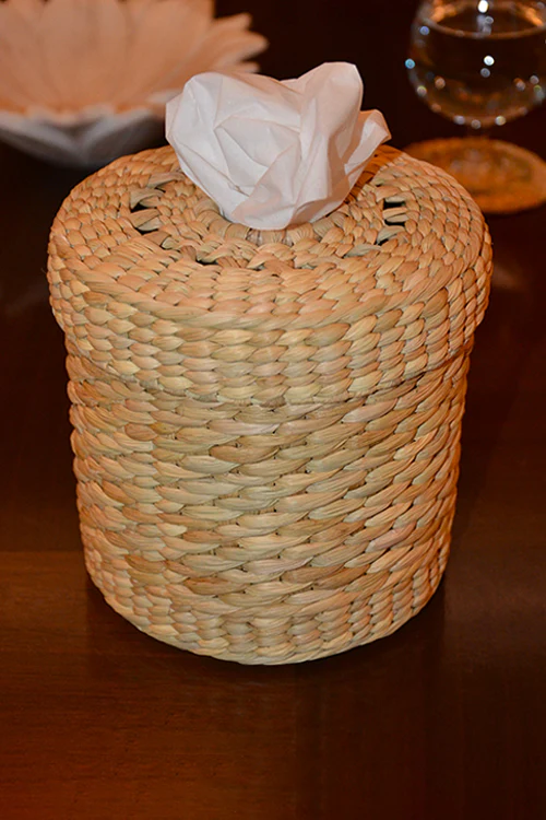 Dharini Kauna Round Tissue Box Natural - Image 3
