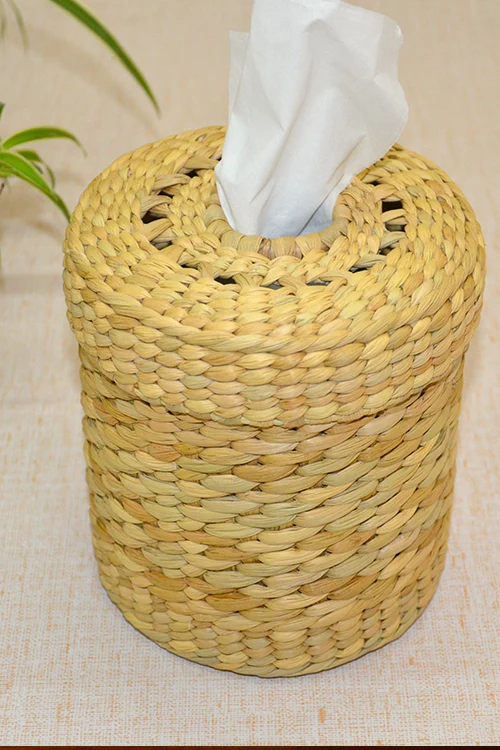 Dharini Kauna Round Tissue Box Natural - Image 4