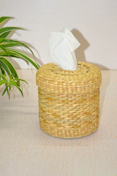 Dharini Kauna Round Tissue Box Natural - Image 5