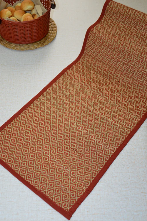 Dharini Madurkathi Diamond Table Runner (Maroon) - Image 2