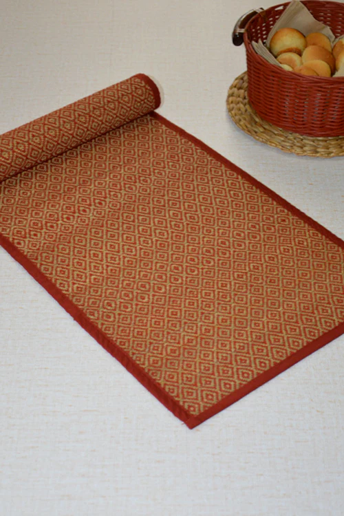Dharini Madurkathi Diamond Table Runner (Maroon) - Image 3