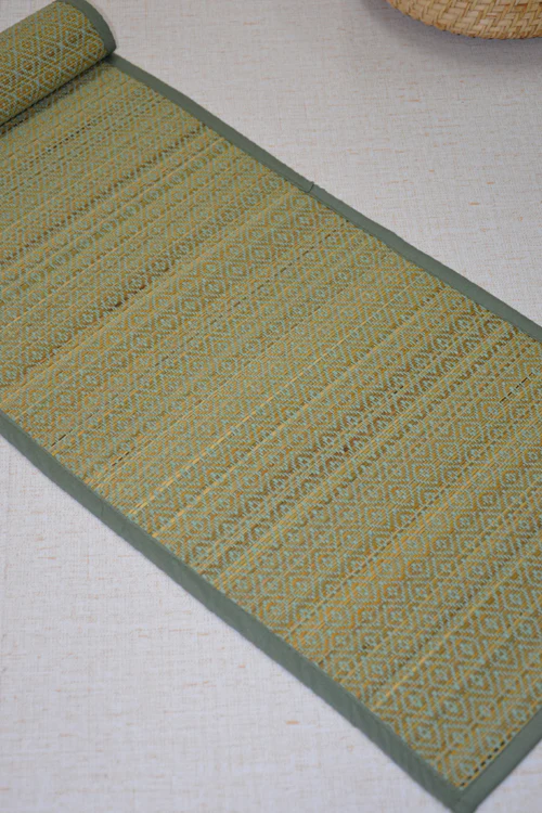 Dharini Madurkathi Table Runner Pista Green - Image 3