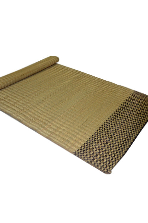 Dharini Madurkathi Floor Mat (3Ft x 6Ft) (Natural-Charcoal) - Image 2