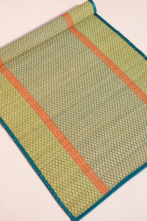 Dharini Madurkathi Floor Mat Blue Green (2Ft X 5Ft) - Image 4