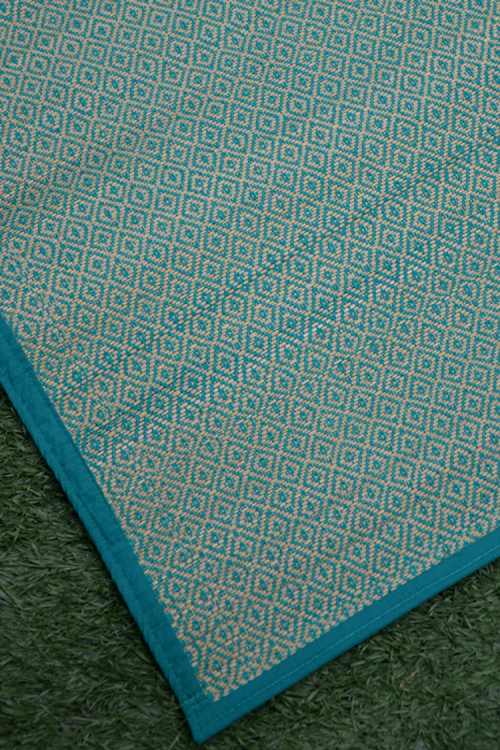 Dharini Madurkathi Floor Mat Teal (3ft x 5ft) - Image 2