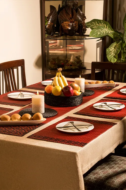 Dharini Masland Mats & Runner Set Red-Charcoal (Set Of 7) - Image 4