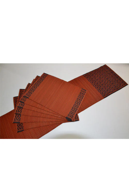 Dharini Masland Mats & Runner Set Red-Charcoal (Set Of 7) - Image 5