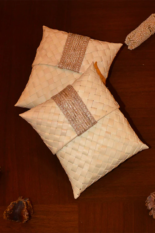 Dharini Palm Leaf Gift Pouches Natural (Set Of 4) - Image 2