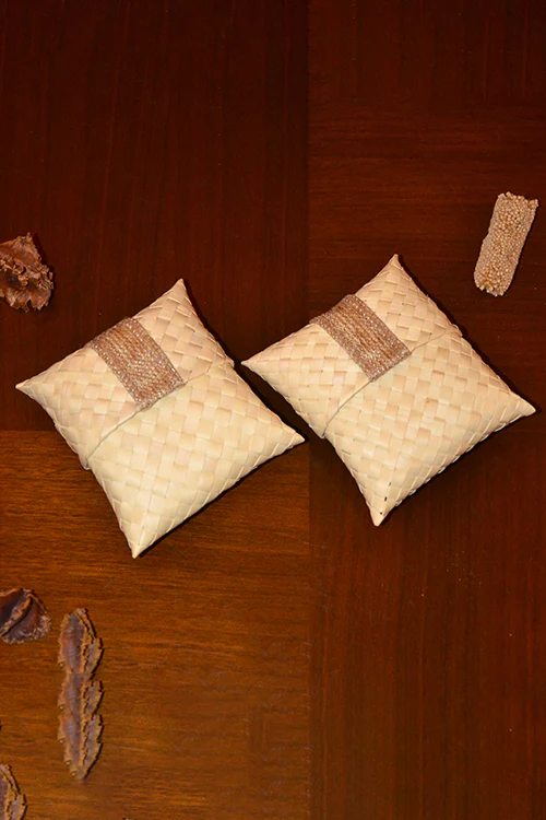 Dharini Palm Leaf Gift Pouches Natural (Set Of 4) - Image 4
